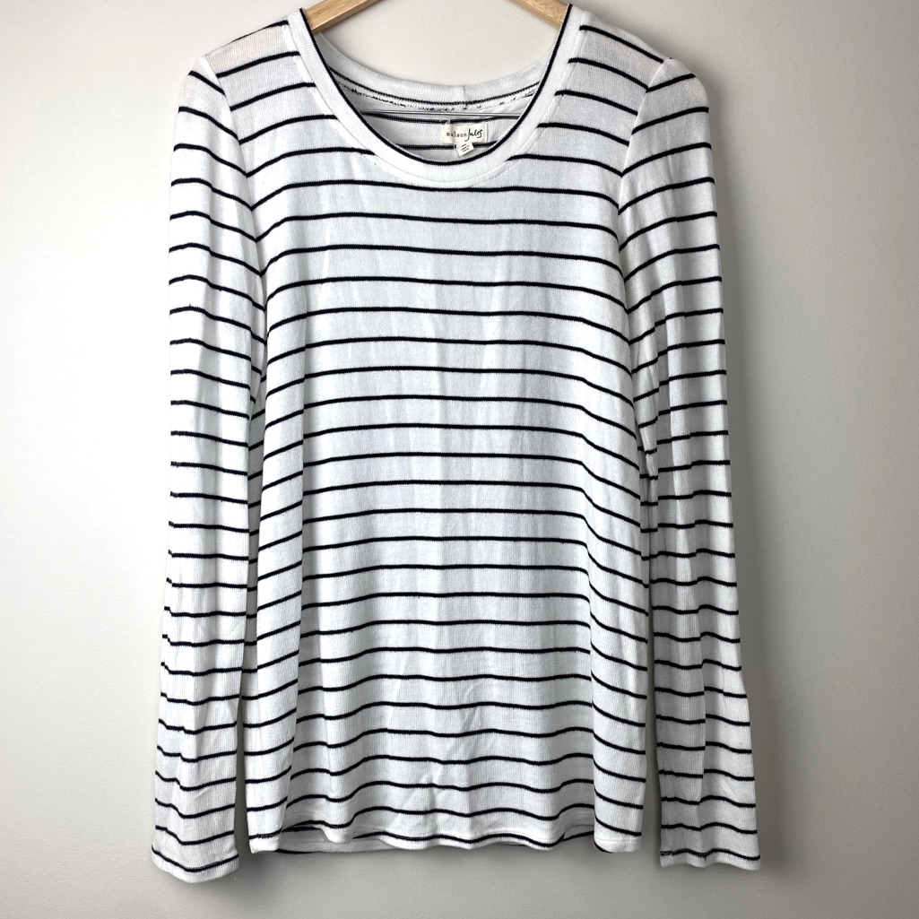 Madison Jules Scoop Neck Striped Sweater